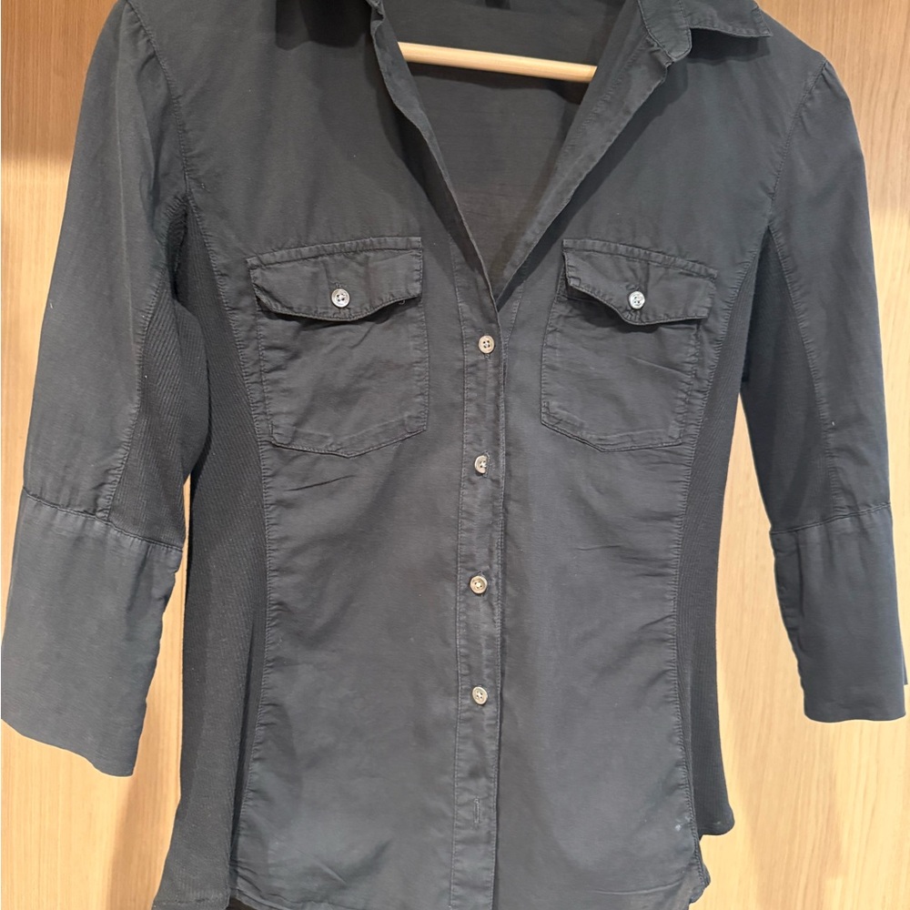 James Perse Black Button Down Shirt